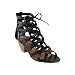 Gladiator Inspired Lace Up Caged Sandal Black