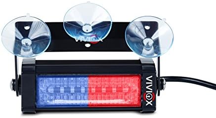 VIVIOX Vanity LED Police, EMS or Fire Emergency Vehicle Auto Dash Light D6100-Red/Blue