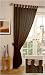Kitchen & Housewares : Simplicity Chocolate 100% Cotton 66in x 90in Tab Top Panel Including Tieback