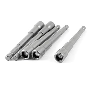 100mm Length Magnetic 8mm Hex Socket Nut Driver Setter 5 Pcs