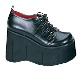 KERA-15,4 3/4'' Gothic D-Ring Lace-up Platform Wedge Shoe, Demonia by Pleaser USA