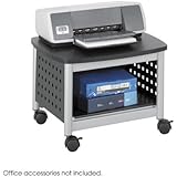 Safco Products 1855BL Scoot Under Desk Printer Machine Stand, Black/Silver