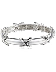 Napier "Silver X World" Silver-Tone X Stretch Bracelet, 7.5"