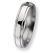 Ridged Edge Polished Titanium Ring (5.0 mm) - Sizes 8-13