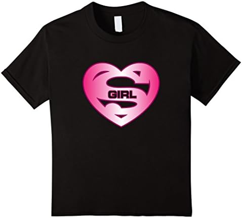 Super Girl T-Shirt Female Adult or Kid Child Tee Shirt - Kids 12 - Black