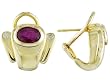 14K Yellow Gold Ruby and Diamond Earrings