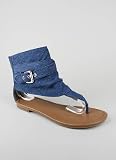 Denim Ankle Wrap Sandal