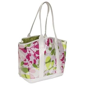 Fleurville Beach Bag in White Pink Ogo