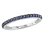 10k White Gold Sapphire w/ Black Rhodium Band