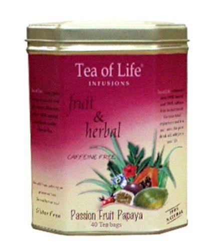 Tea Of Life Herbal Tea Series, Passion Fruit Papaya, 40-Count, 1.8-Ounce Tins (Pack of 6) by Tea Of Life