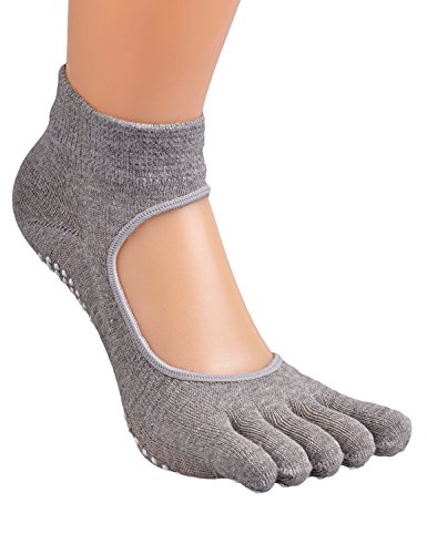 CozyWow Women's Cotton Yoga Socks With Non Slip Grips Pilates Socks