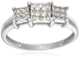 Image of 9ct White Gold AMR304388 Ladies 0.20ct Diamond 3 Stone Look Ring