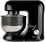 Andrew James 1500 Watts Electric Food Stand Mixer In Stunning Black With Splash Guard and 5.2 Litre Bowl + Spatula + 128 Page Food Mixer Cookbook