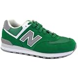 New Balance 574 ML574VAW Mens Laced Suede & Mesh Trainers Green White - 11