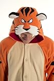 Kigs Adult Tiger Kigurumi Onesie Pyjamas; One Size Orange