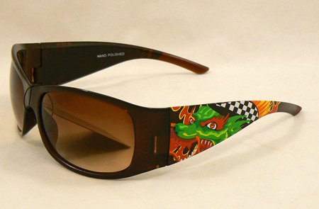 Elite Image Brown Dragon Tattoo Art Loc Sunglasses