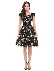 Vintage Cotton Cocktail Cap Sleeves Bridesmaid Dress 