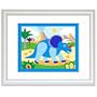Olive Kids FW-DINO-303 Dinosaurland Triceratops Framed Print - White