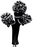 Classic Knit Spandex Pom Pom Head Cover Set by JP Lann (Includes: Driver, Fairway, Hybrid Head Cover)