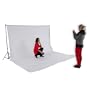 KIT FONDALE STUDIO FOTOGRAFICO SFONDO BIANCO 3X6M SCENARIO PROFESSIONALE bianco