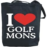Canvas Tote Bag Black  I Love Golf Moms  Sports