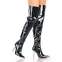 HEAT-3010, Rock 'N' Roll Thigh-High Stiletto Boot. With Chrome-Covered Pointy Toe And 4.5 Inch Stiletto Heel. Full Inner Zipper.