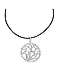 14k White Gold 0.85 Ctw Diamond Coral Necklace