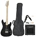 Full Size Black Electric Guitar with Amp, Case and Accessories Pack Beginner Starter Package