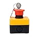 Baomain 660V Red Sign Emergency Stop Push Button Switch & Key,1NO 1NC 10A,Key Emergency Switch with Box