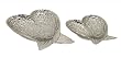 Set of 2 Heavenly Polished Silver Angel Wing Heart Trays