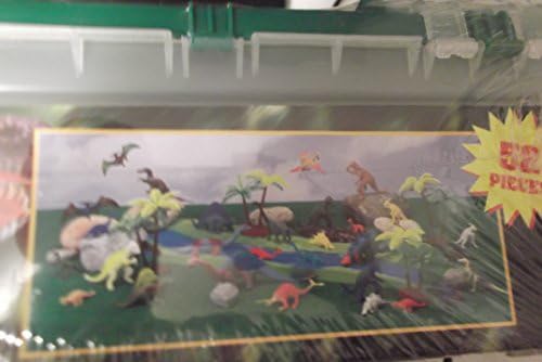 52 piece dinosaur play set in bucket with bonus playmat
