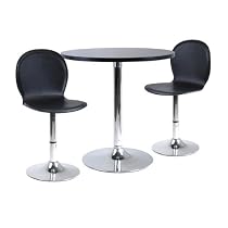 Winsome Spectrum 3pc Dinning Table Set, 29" Round and 2 Swivel Faux Leather Chairs