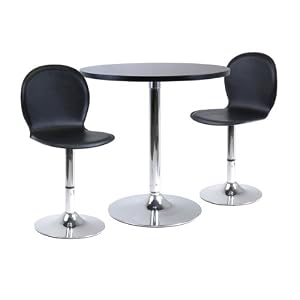 Click here to buy Winsome Spectrum 3pc Dinning Table Set, 29 Round and 2 Swivel Faux Leather Chairs by Winsome.
