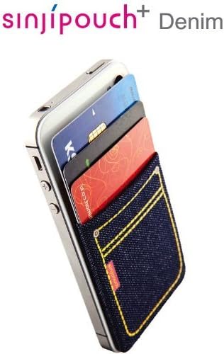 Sinjimoru Sinji Pouch Adhesive accessory pocket for all iPhone, iPod Touch, Galaxy S &amp; Android smart phones (DENIM BLACK)
