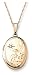 14k Yellow Gold Engraved Oval Locket w/ Diamond Accent, 18
