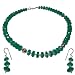 Jewelry Sets Silver Green Onyx Necklace and Earrings