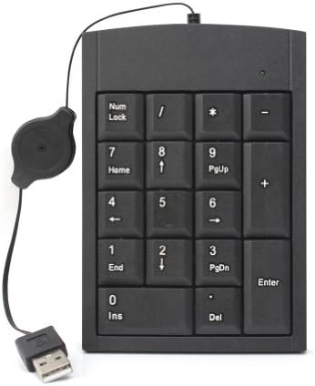 Portable USB Mini 17 Keys Number Numeric Keypad Keyboard for Notebook Laptop Pc Computer (Black)