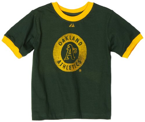 MLB Boys' Oakland Athletics Swing Batta Tee (Green, 10/12)