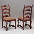 La Questa Cottonwood Side Chair with Brown Distressed Faux Leather Fabric By Powell Furniture