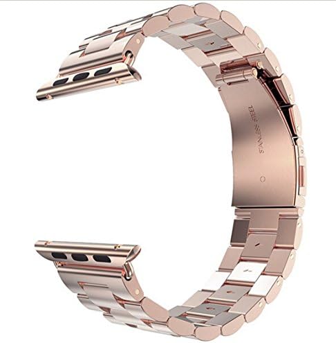 Happy Digital@38mm Stainless Steel Metal Adapter for Apple Watch Band Rose Gold