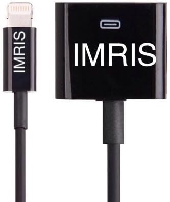 Imris - 30 Pin Female to Male Sync Data Cable Adapter for Iphone 6 & 6 Plus, Iphone 5 & 5s & 5c, Ipad Air, Length: 20cm(black)