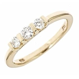 14k Yellow Gold 3-stone Channel Set Round Diamond Engagement Ring (0.38 Cttw, Si-1 Clarity, G Color)