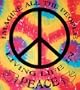 John Lennon Inspired Tye Dye Tapestry ~ Imagine All the People Living Life in Peace