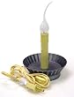 Country Candle Lamp With Pewter Finish Metal Base (Pkg/2)