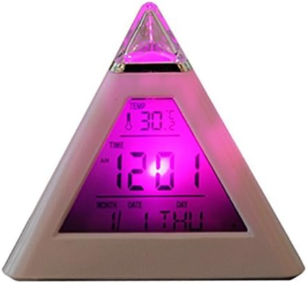 Hzsmile Change Color Triangle Pyramid Alarm Clock Boy Girl Creative Clocks