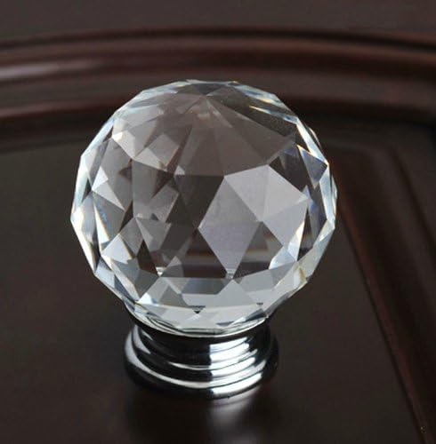 xnvj Glass Handle, Drawer Handle Round Glass Knob Cabinet, Chest of Drawers, Dressers, Cabinets and Wardrobes (Transparent Color)