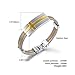 TRUSUPER Jewelry 2-Tone Mens Stainless Steel 24k Gold Plated Cross Bangle Bracelet