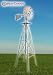 New 8ft Silver Red Outdoor Steel Windmill Garden Decor Farm Wind Mill