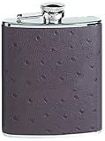 Review Simran  / Simran HF-6-ILC Ajmer 6 oz. Dark Brown Ostrich Skin Italian Leather Stainless Steel Flask
