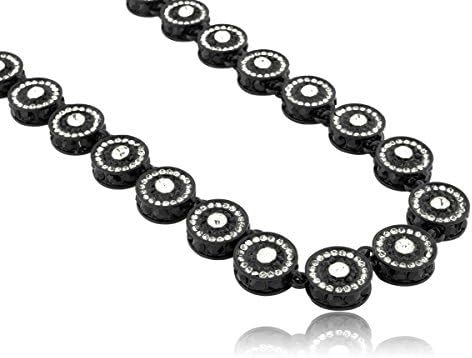 Fully Iced Out 15mm Black & White Cluster Chain in 30" & 36" Length - 36 Inches